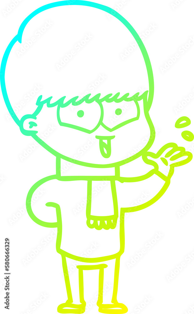 cold gradient line drawing cartoon happy boy cold gradient line drawing cartoon happy boy