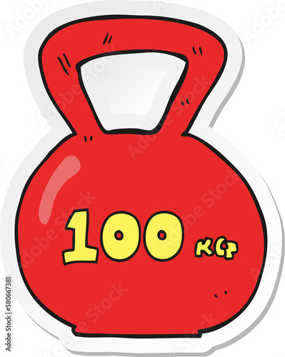 sticker of a cartoon 100kg kettle bell weight photo