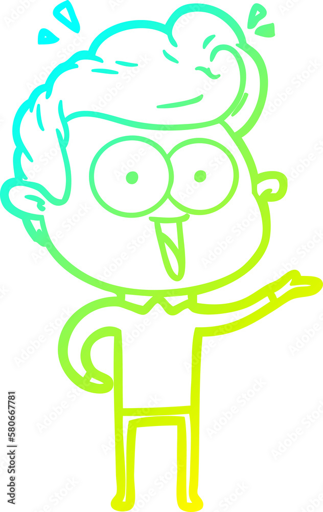 cold gradient line drawing cartoon man cold gradient line drawing cartoon man