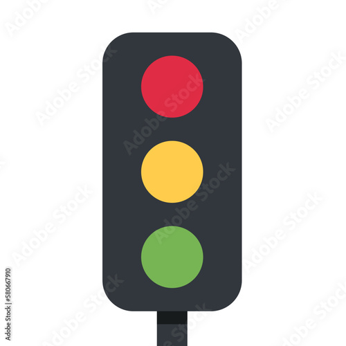 Vertical Traffic Light Vector sign design. Isolated set of red, yellow and green traffic lights. 