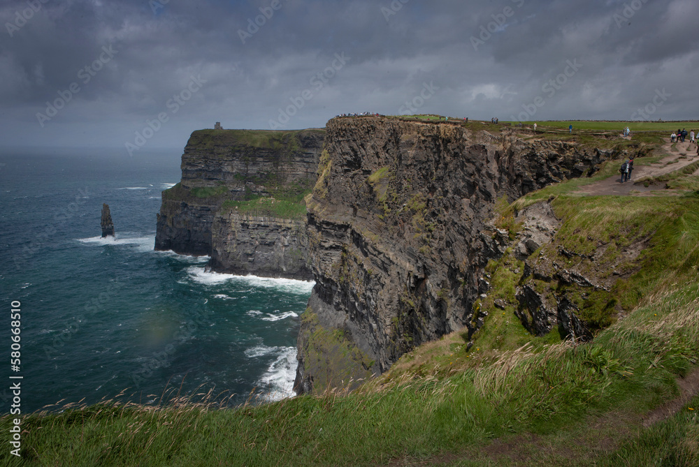 Cliffs of Moher.  Westcoast Ireland. Clare county. Doolin and Liscannor. Bay of Galway. Ocean. 