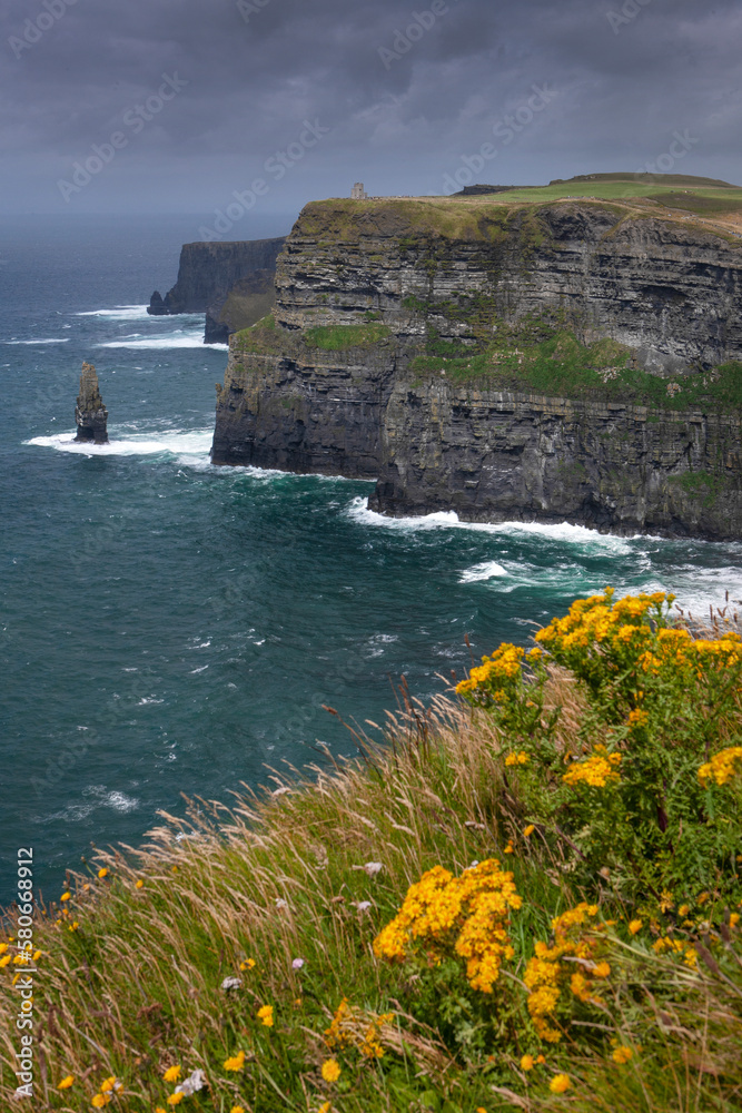 Cliffs of Moher.  Westcoast Ireland. Clare county. Doolin and Liscannor. Bay of Galway. Ocean. 