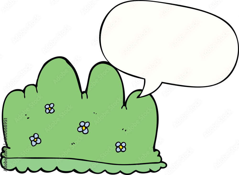 cartoon hedge and speech bubble cartoon hedge and speech bubble