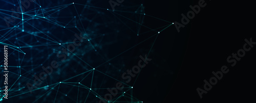 Abstract digital background with cybernetic particles. Illustration