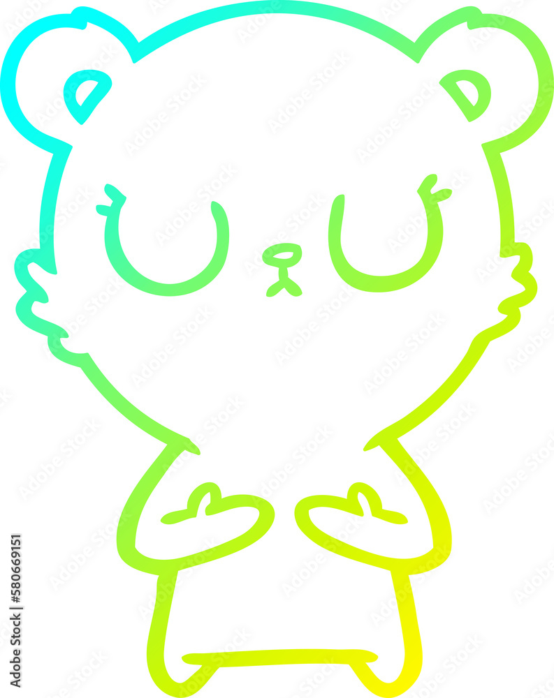 cold gradient line drawing peaceful cartoon bear cub cold gradient line drawing peaceful cartoon bear cub