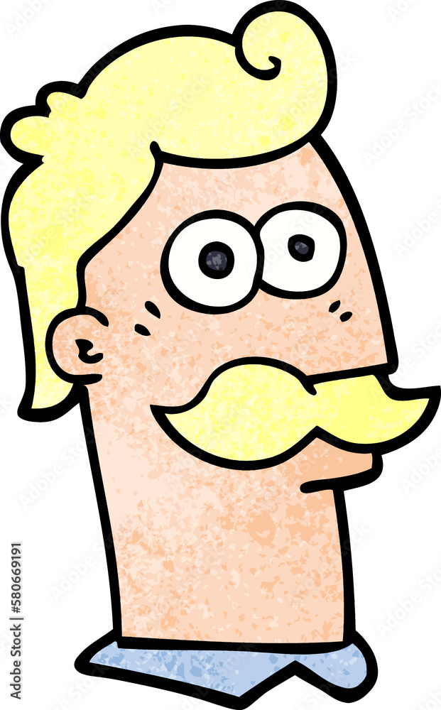Fototapeta premium cartoon doodle man with mustache