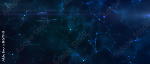 Abstract digital background with cybernetic particles. Illustration