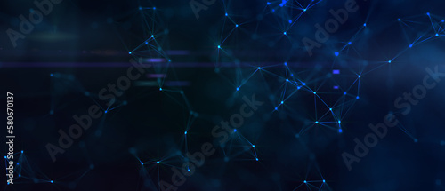 Abstract digital background with cybernetic particles. Illustration