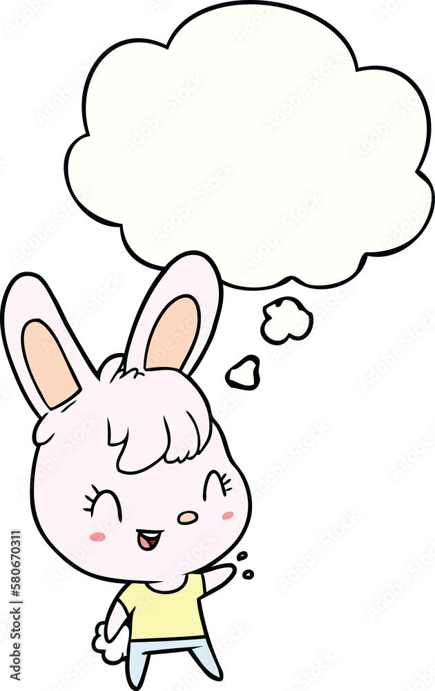 cartoon rabbit and thought bubble cartoon rabbit and thought bubble