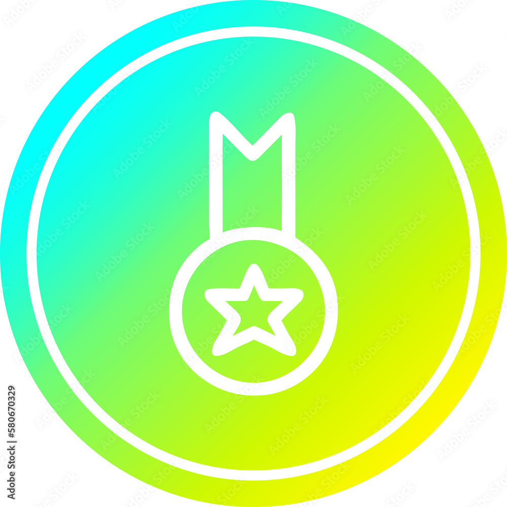 medal award circular in cold gradient spectrum medal award circular in cold gradient spectrum