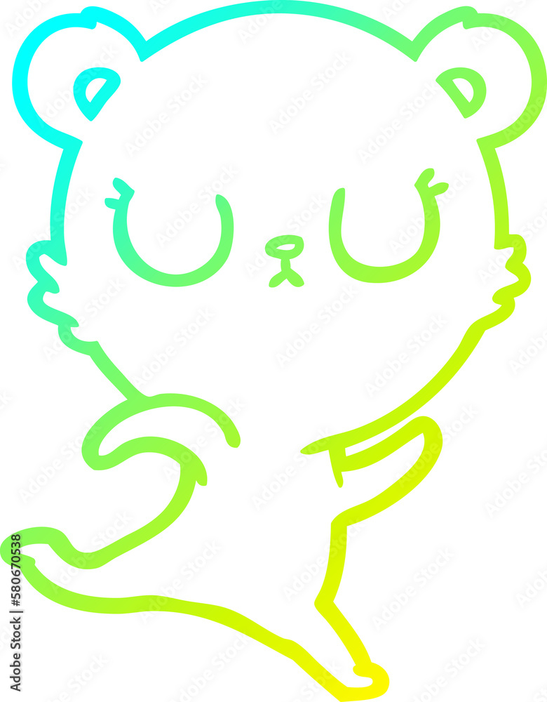 cold gradient line drawing peaceful cartoon bear running cold gradient line drawing peaceful cartoon bear running