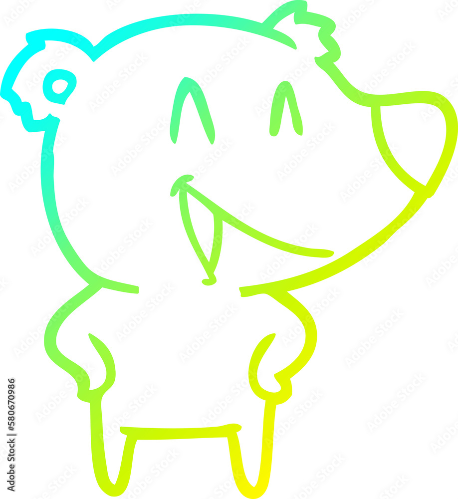 cold gradient line drawing laughing bear cartoon cold gradient line drawing laughing bear cartoon