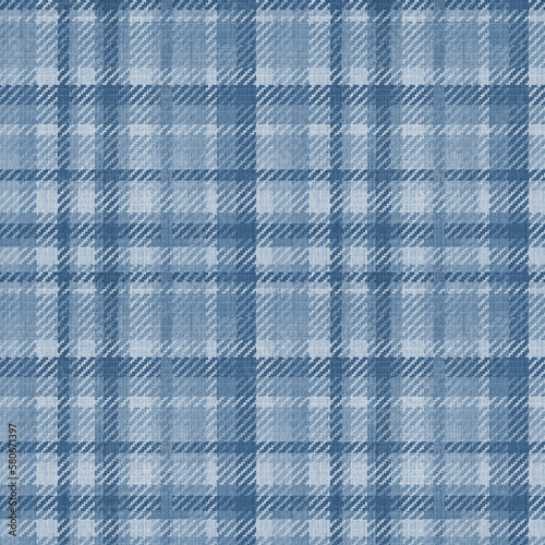 Tartan plaid pattern colorful in navy blue, orange, yellow. Multicolored dark bright seamless herringbone check texture for skirt or other spring summer autumn winter everyday fashion textile print.