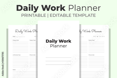 Daily Work Planner KDP Interior