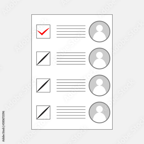 Form with avatars for voting with voting results