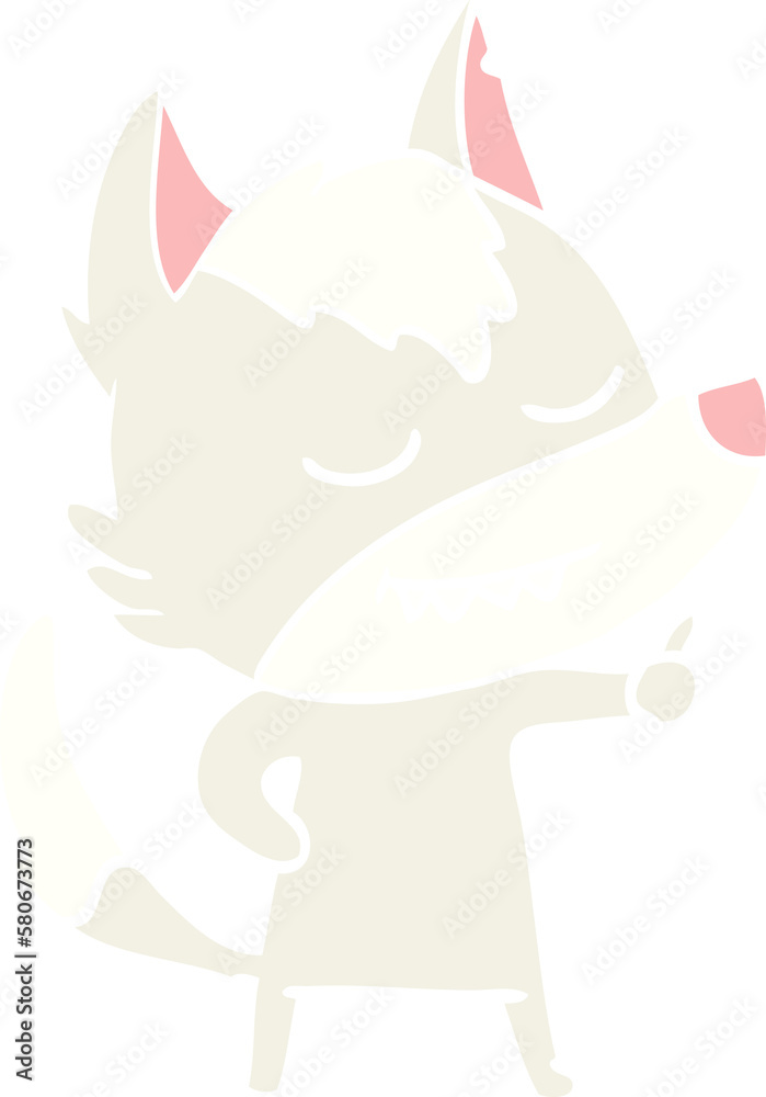 friendly flat color style cartoon wolf friendly flat color style cartoon wolf