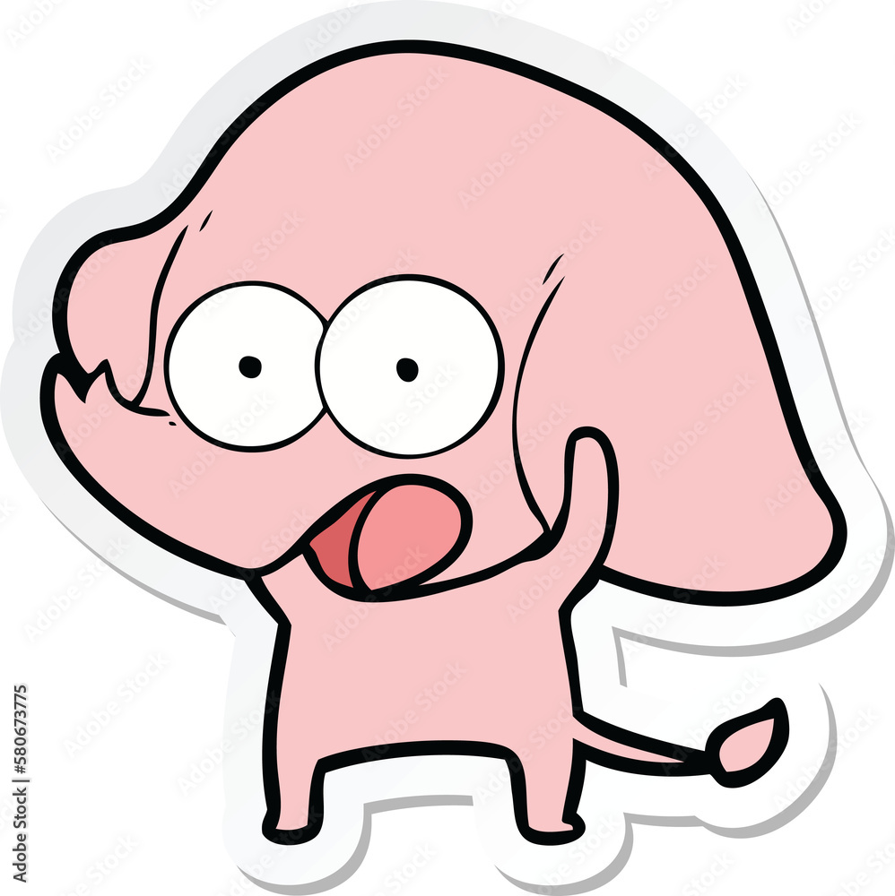 sticker of a cute cartoon elephant sticker of a cute cartoon elephant