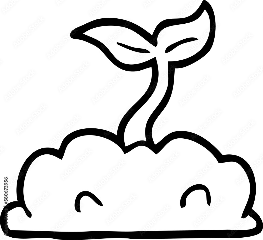 Naklejka premium cartoon growing seedling