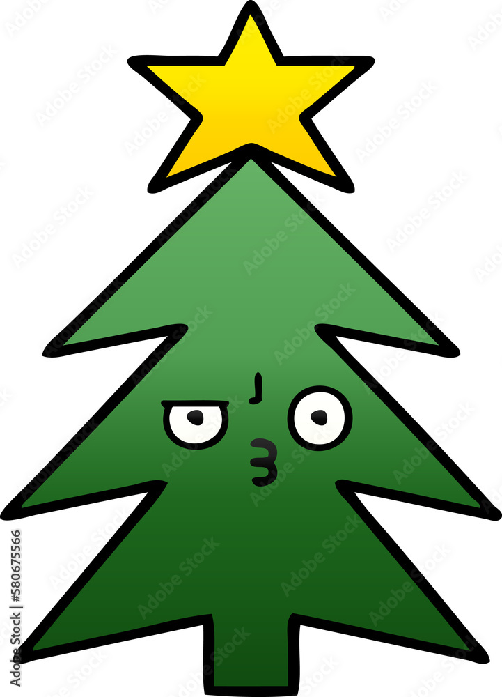 gradient shaded cartoon christmas tree gradient shaded cartoon christmas tree