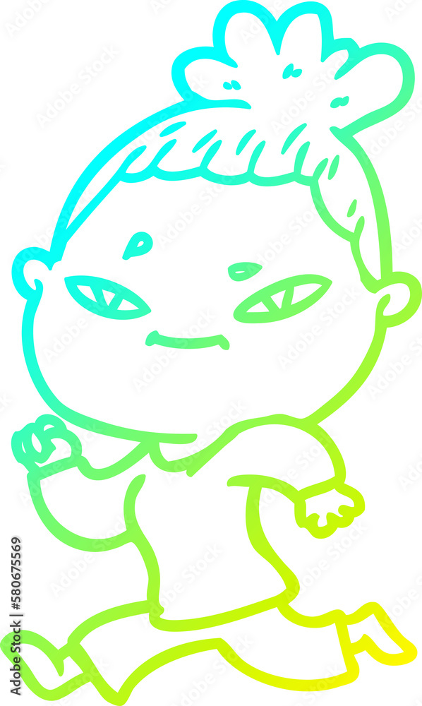 cold gradient line drawing cartoon woman cold gradient line drawing cartoon woman