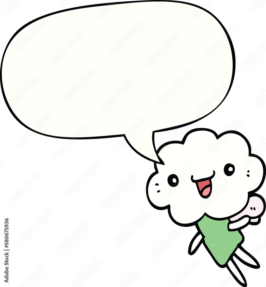 cartoon cloud head creature and speech bubble cartoon cloud head creature and speech bubble