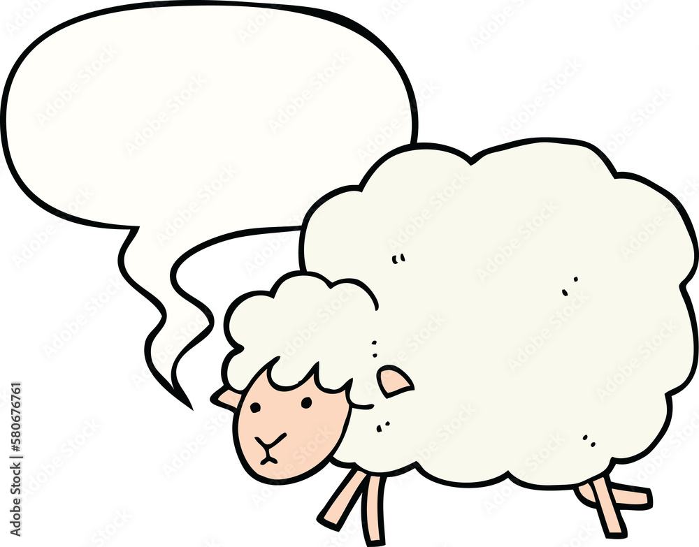 cartoon sheep and speech bubble cartoon sheep and speech bubble