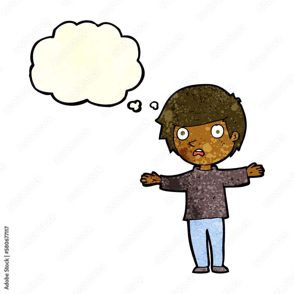 cartoon worried boy with thought bubble cartoon worried boy with thought bubble