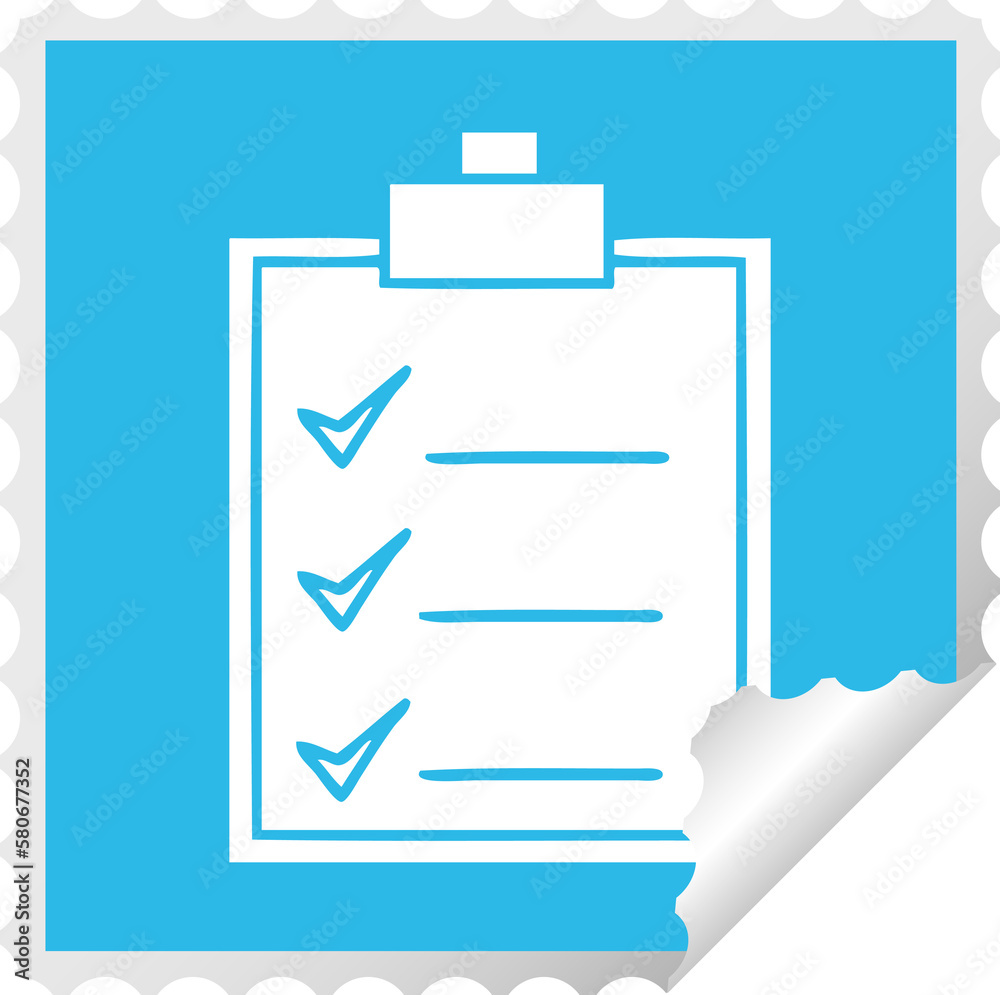 square peeling sticker cartoon check list square peeling sticker cartoon check list