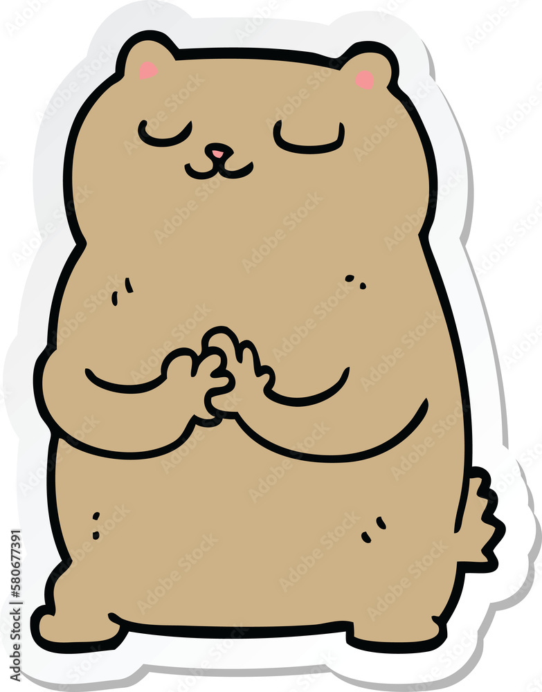 sticker of a cartoon bear sticker of a cartoon bear