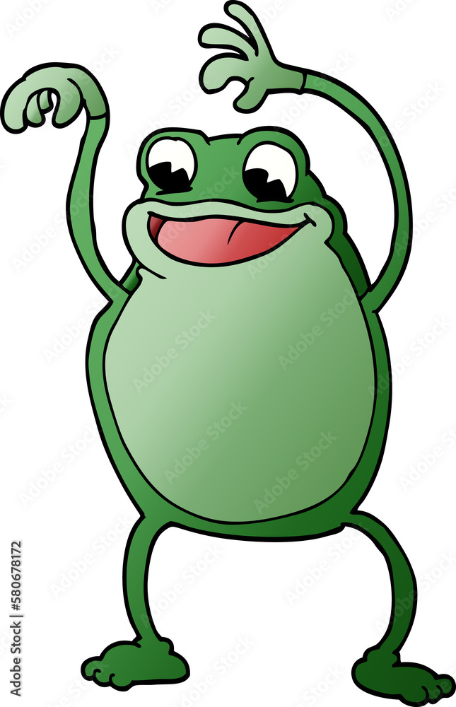 Obraz premium cartoon doodle frog