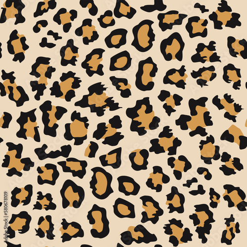 Leopard pattern seamless vector illustration.  Elegant and stylish background for fabric clothes. Animal fur pattern.