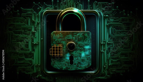 Wallpaper Mural Security concept, digital lock, cybersecurity, screen lock Torontodigital.ca