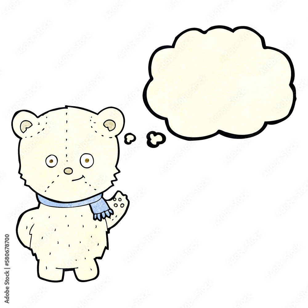 cute cartoon polar bear with thought bubble