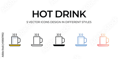 hot drink icons set vector illustration. vector stock,