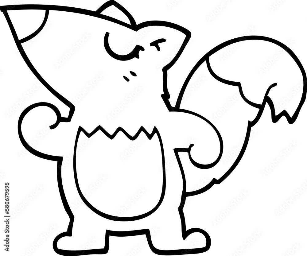Obraz premium line drawing cartoon squirrel