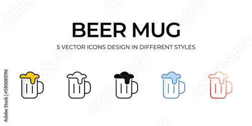 beer mug icons set vector illustration. vector stock,