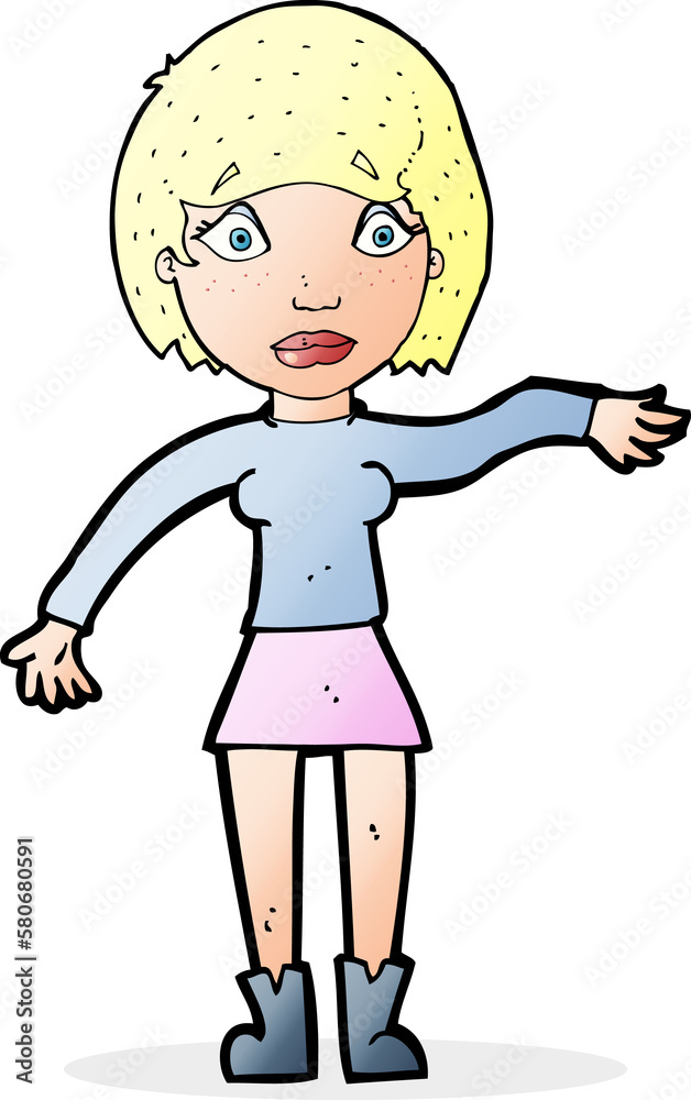 cartoon surprised woman