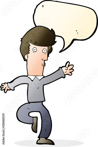 cartoon rushing man with speech bubble