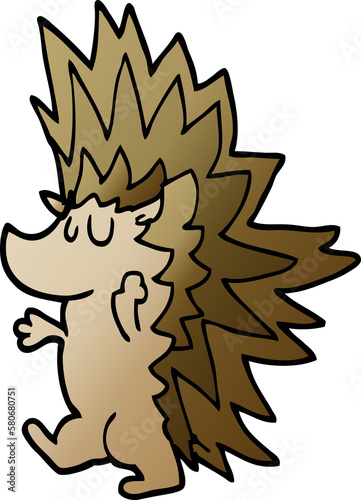 cartoon doodle spiky hedgehog