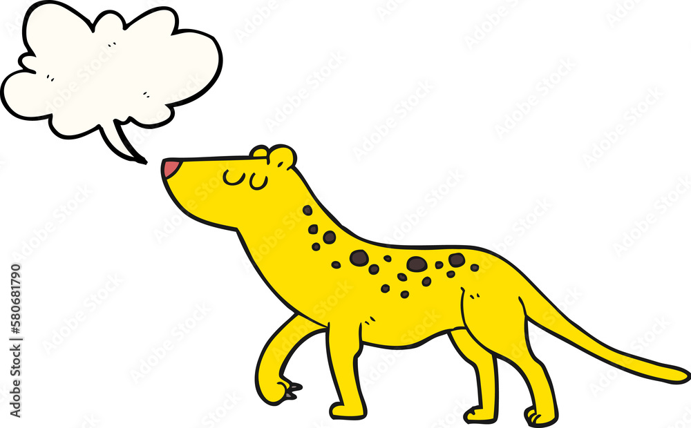 Fototapeta premium speech bubble cartoon leopard