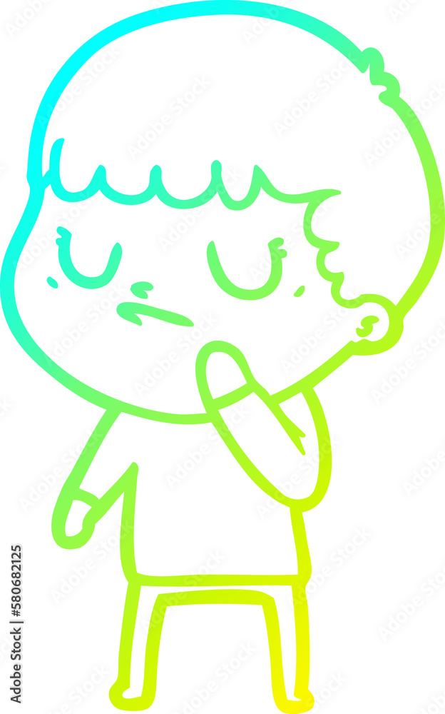 cold gradient line drawing cartoon grumpy boy cold gradient line drawing cartoon grumpy boy