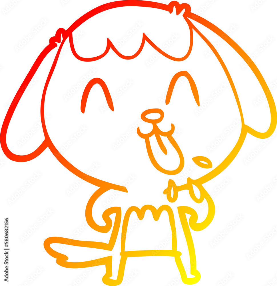 warm gradient line drawing cute cartoon dog warm gradient line drawing cute cartoon dog
