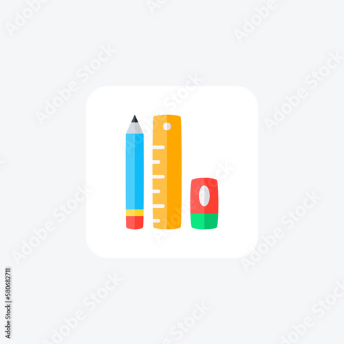 Pencil, drafting fully editable vector fill icon

