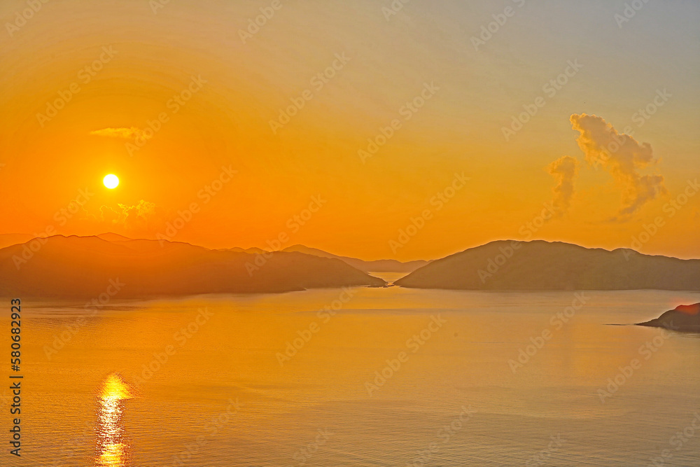 the sunrise at Port Shelter, hong kong 30 June 2013