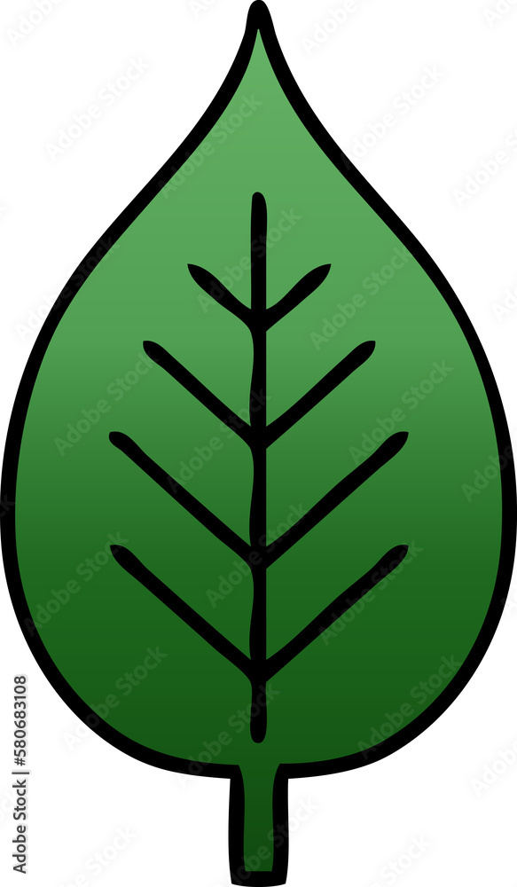 gradient shaded cartoon green leaf gradient shaded cartoon green leaf