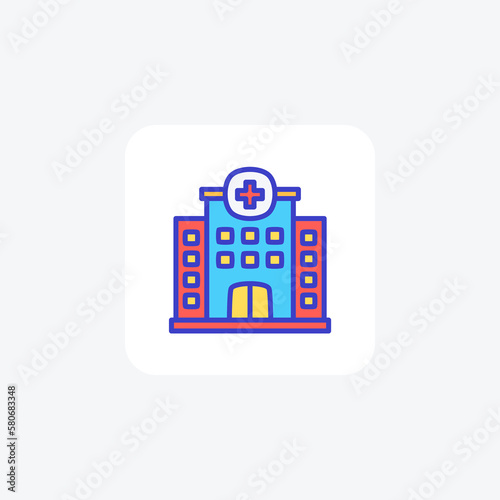 Hospital, health center fully editable vector fill icon

