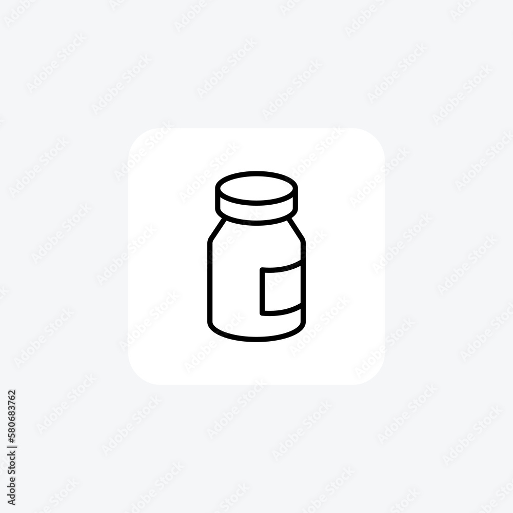 Bottle, drugs, fully editable vector Line Icon Bottle, drugs, fully editable vector Line Icon