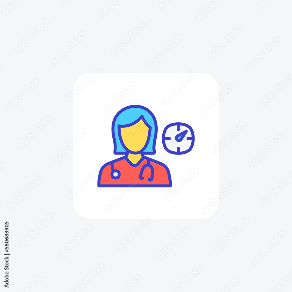 Doctor on duty, medical fully editable vector fill icon Doctor on duty, medical fully editable vector fill icon