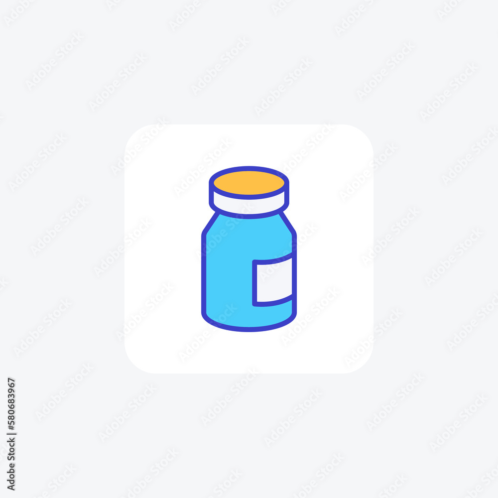 Obraz premium Bottle, drugs, fully editable vector fill icon
