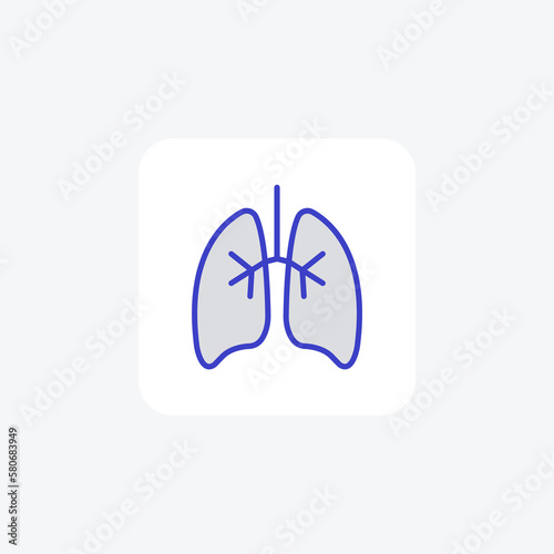 Lungs, virus, fully editable vector fill icon